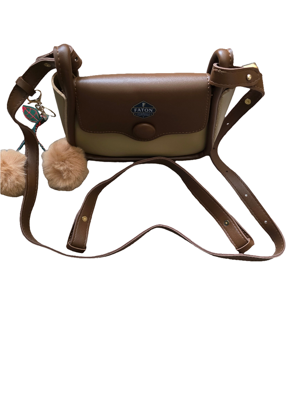 Brown Structured Handbag