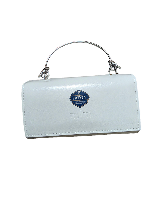 White Top Handle Handbag